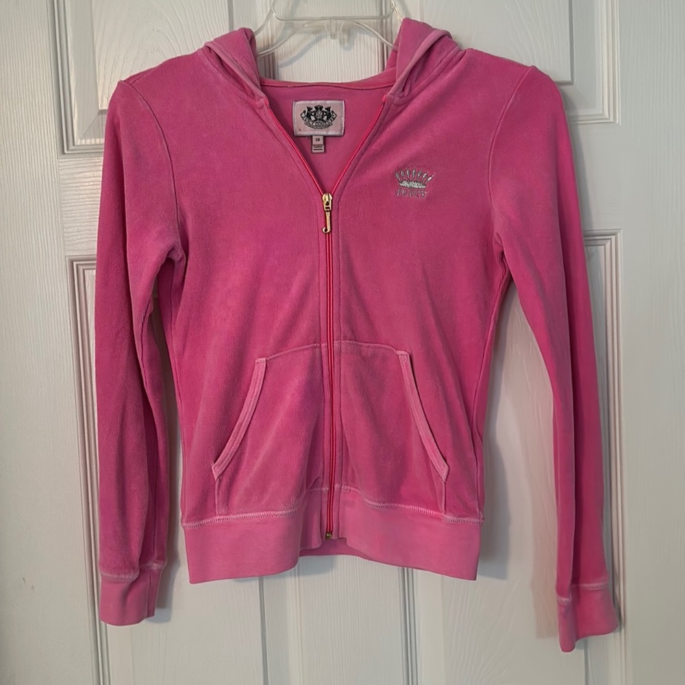 Juicy Couture Girls Pink Terry full zip track Jacket 🩷 10